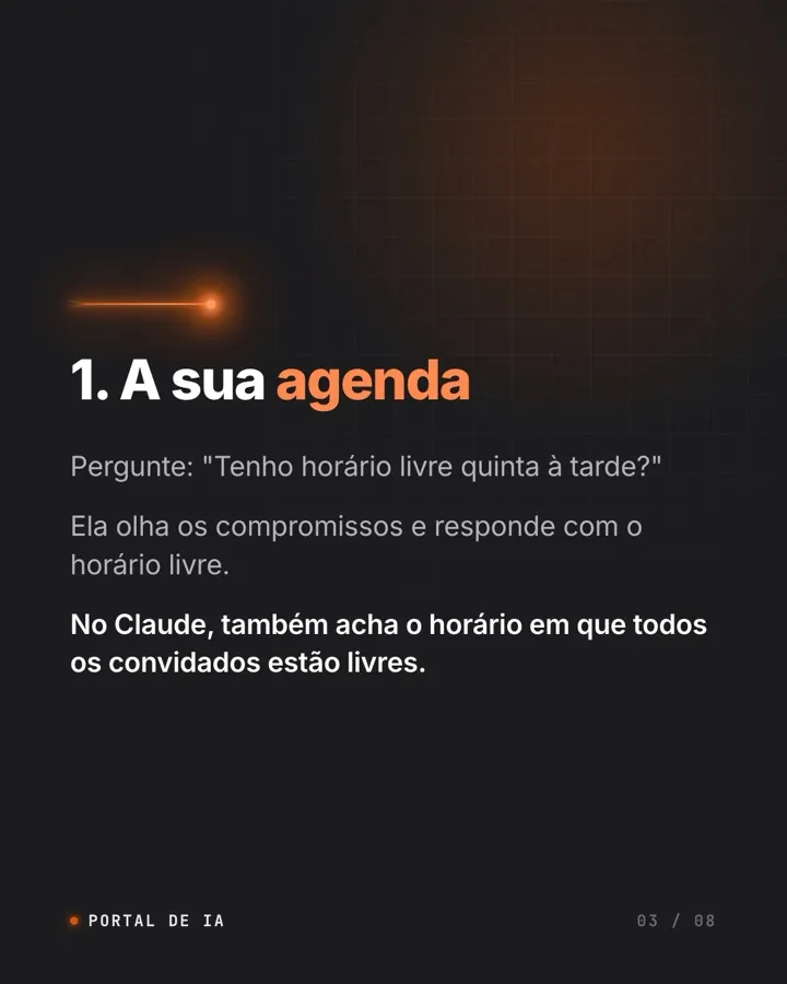 Cartão do carrossel: 1. A sua agenda.
